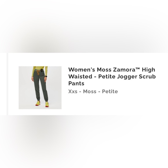 Figs moss Zamora high wasted women’s XXS petite scrub pants - Picture 3 of 3
